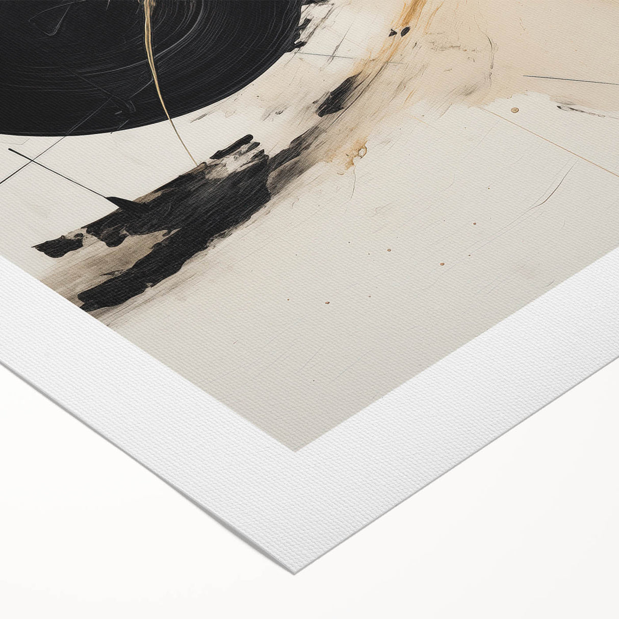 Modern Geometric Wall Art – Minimalist Abstract Black Circle Painting