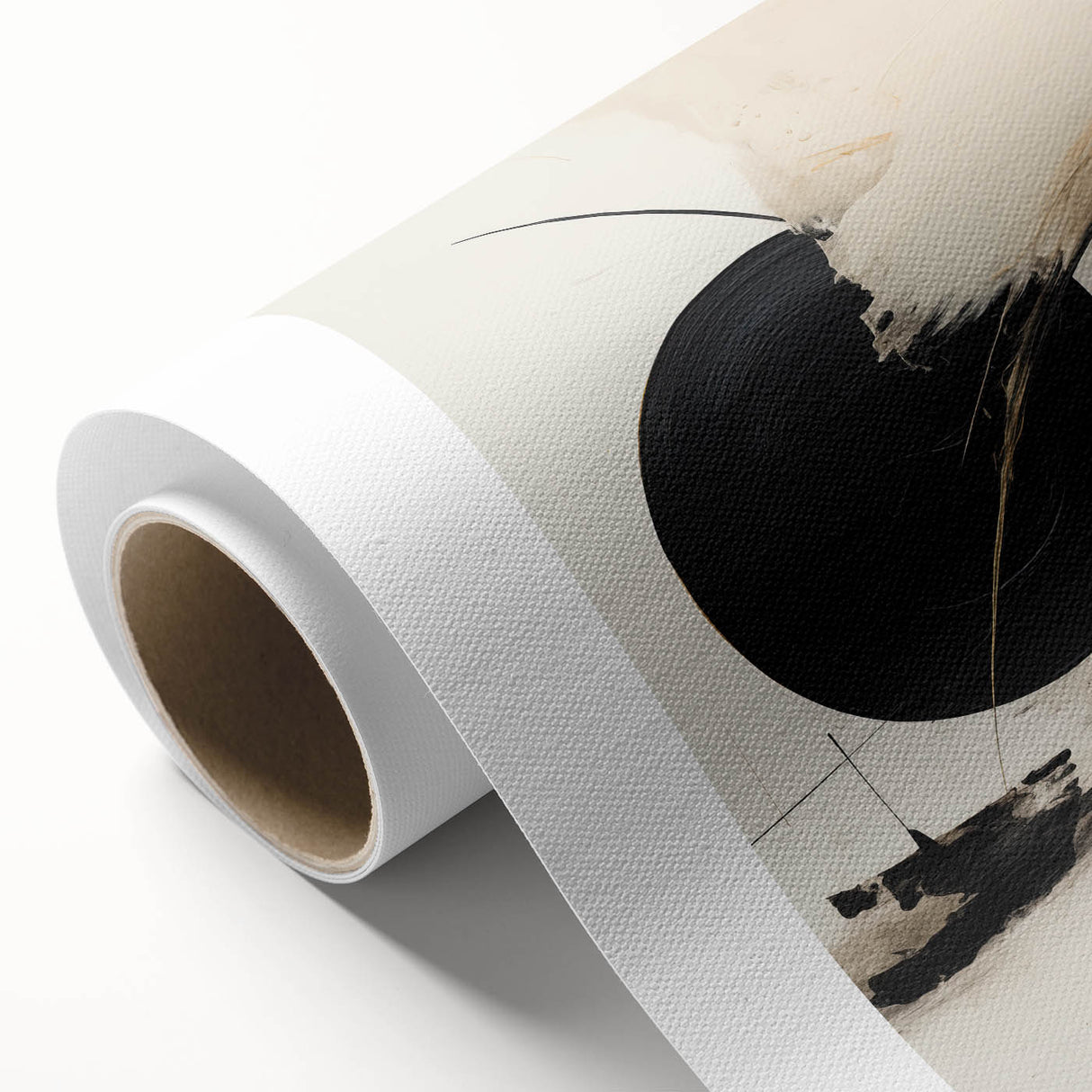 Modern Geometric Wall Art – Minimalist Abstract Black Circle Painting