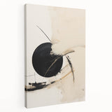 Modern Geometric Wall Art – Minimalist Abstract Black Circle Painting