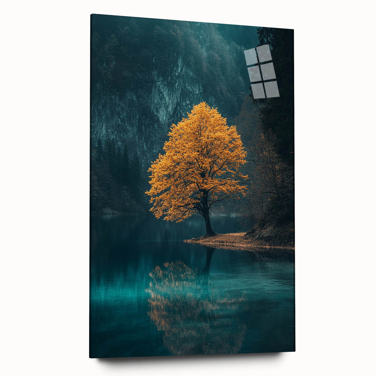 Golden Tree Reflection – Tranquil Landscape Art Prints & Decor