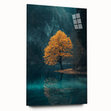 Golden Tree Reflection – Tranquil Landscape Art Prints & Decor