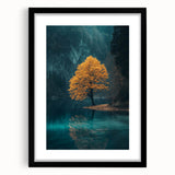 Golden Tree Reflection – Tranquil Landscape Art Prints & Decor
