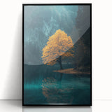 Golden Tree Reflection – Tranquil Landscape Art Prints & Decor