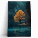 Golden Tree Reflection – Tranquil Landscape Art Prints & Decor