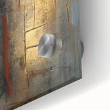 Textured Moody Modern Wall Art - Abstract Gold, Red & Gray Print