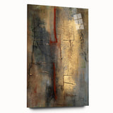 Textured Moody Modern Wall Art - Abstract Gold, Red & Gray Print