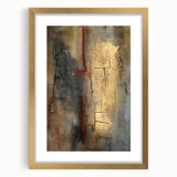 Textured Moody Modern Wall Art - Abstract Gold, Red & Gray Print