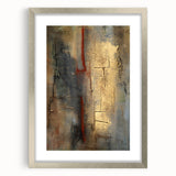 Textured Moody Modern Wall Art - Abstract Gold, Red & Gray Print