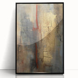 Textured Moody Modern Wall Art - Abstract Gold, Red & Gray Print