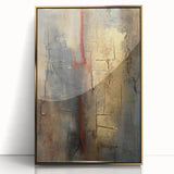 Textured Moody Modern Wall Art - Abstract Gold, Red & Gray Print