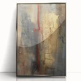 Textured Moody Modern Wall Art - Abstract Gold, Red & Gray Print