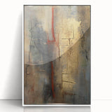 Textured Moody Modern Wall Art - Abstract Gold, Red & Gray Print