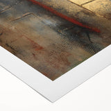 Textured Moody Modern Wall Art - Abstract Gold, Red & Gray Print
