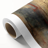 Textured Moody Modern Wall Art - Abstract Gold, Red & Gray Print