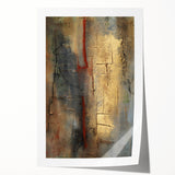 Textured Moody Modern Wall Art - Abstract Gold, Red & Gray Print