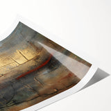 Textured Moody Modern Wall Art - Abstract Gold, Red & Gray Print