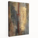 Textured Moody Modern Wall Art - Abstract Gold, Red & Gray Print