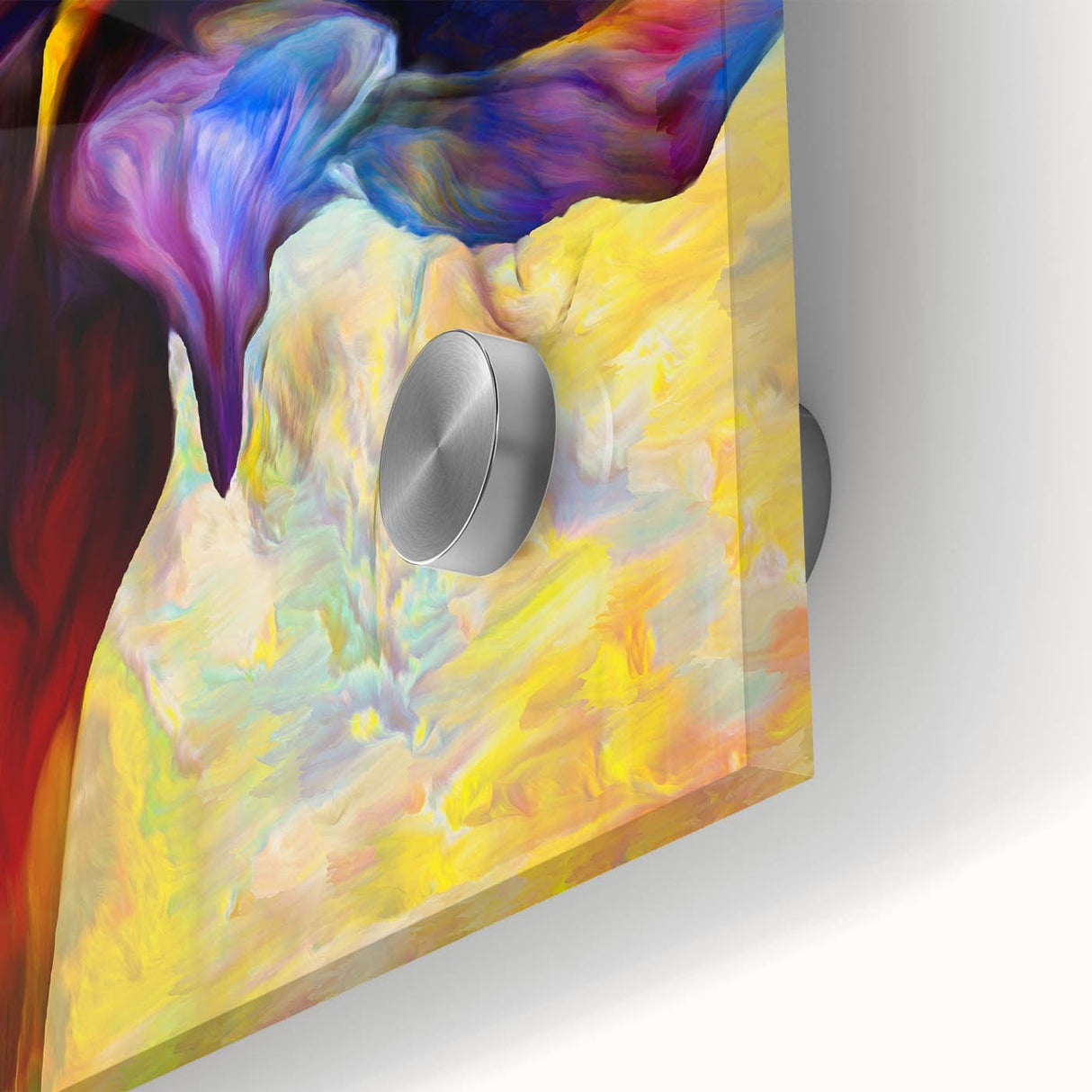 Abstract Fluid Canvas Art - Modern Fluid Art Prints in Purple & Yellow