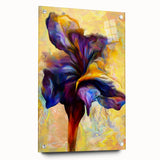 Abstract Fluid Canvas Art - Modern Fluid Art Prints in Purple & Yellow