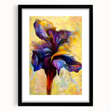 Abstract Fluid Canvas Art - Modern Fluid Art Prints in Purple & Yellow