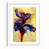 Abstract Fluid Canvas Art - Modern Fluid Art Prints in Purple & Yellow