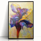 Abstract Fluid Canvas Art - Modern Fluid Art Prints in Purple & Yellow