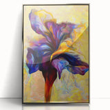 Abstract Fluid Canvas Art - Modern Fluid Art Prints in Purple & Yellow