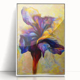Abstract Fluid Canvas Art - Modern Fluid Art Prints in Purple & Yellow