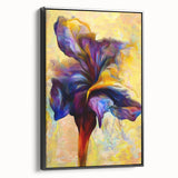 Abstract Fluid Canvas Art - Modern Fluid Art Prints in Purple & Yellow