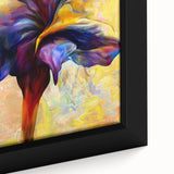 Abstract Fluid Canvas Art - Modern Fluid Art Prints in Purple & Yellow