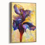 Abstract Fluid Canvas Art - Modern Fluid Art Prints in Purple & Yellow