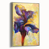 Abstract Fluid Canvas Art - Modern Fluid Art Prints in Purple & Yellow
