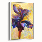 Abstract Fluid Canvas Art - Modern Fluid Art Prints in Purple & Yellow