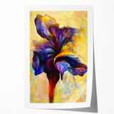 Abstract Fluid Canvas Art - Modern Fluid Art Prints in Purple & Yellow