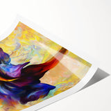 Abstract Fluid Canvas Art - Modern Fluid Art Prints in Purple & Yellow