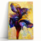 Abstract Fluid Canvas Art - Modern Fluid Art Prints in Purple & Yellow