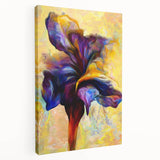 Abstract Fluid Canvas Art - Modern Fluid Art Prints in Purple & Yellow