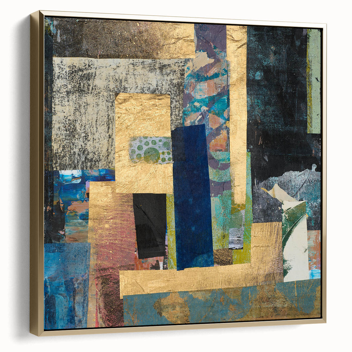 Golden Layers – Contemporary Canvas Art from Earthen Harmony Abstracts