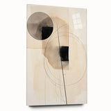 Minimalist Abstract Canvas Prints – Geometric Circles in Beige & Black