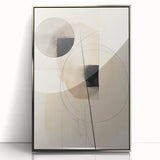 Minimalist Abstract Canvas Prints – Geometric Circles in Beige & Black