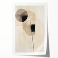 Minimalist Abstract Canvas Prints – Geometric Circles in Beige & Black