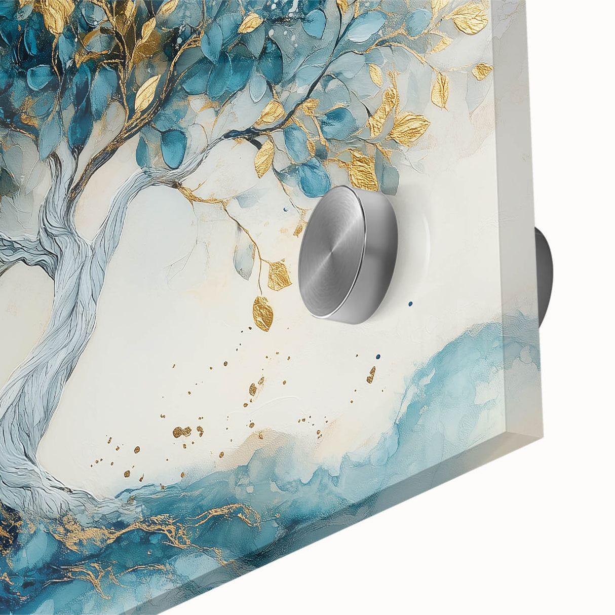 Golden Teal Tree – Elegant Abstract Tree Art Prints & Wall Decor