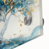 Golden Teal Tree – Elegant Abstract Tree Art Prints & Wall Decor