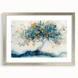 Golden Teal Tree – Elegant Abstract Tree Art Prints & Wall Decor
