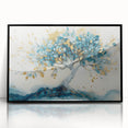 Golden Teal Tree – Elegant Abstract Tree Art Prints & Wall Decor