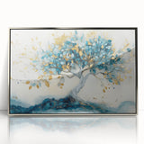 Golden Teal Tree – Elegant Abstract Tree Art Prints & Wall Decor