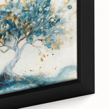 Golden Teal Tree – Elegant Abstract Tree Art Prints & Wall Decor