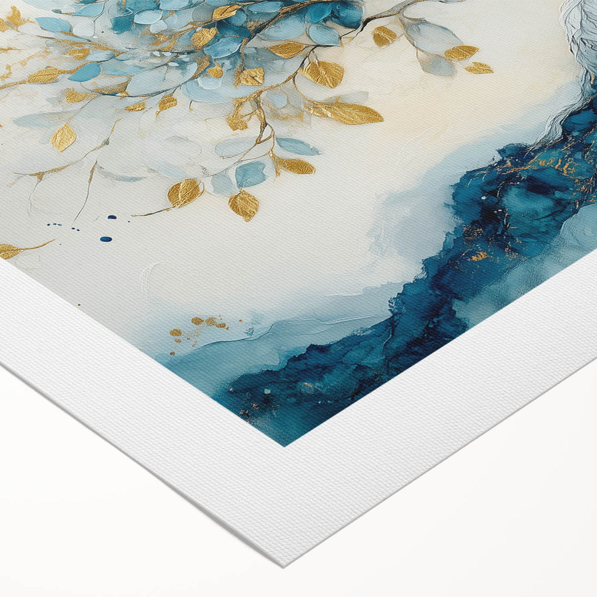 Golden Teal Tree – Elegant Abstract Tree Art Prints & Wall Decor
