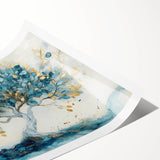 Golden Teal Tree – Elegant Abstract Tree Art Prints & Wall Decor