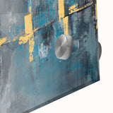 Skyline Moody Modern Wall Art - Abstract Blue, Gold & Gray Print